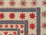 Hearts, Star of Lemoyne, and Honeycomb Quilt, Hannah Hislop (Irish, died Coolnacarrig, County Cavan 1876), Cotton, printed and pieced, Irish