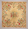 Coverlet, Silk, embroidered silk, English
