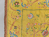 Palampore, Silk, embroidered with silk, Chinese, made for the European or American market