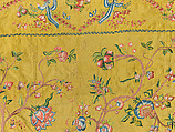 Palampore, Silk, embroidered with silk, Chinese, made for the European or American market