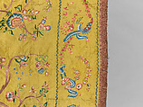 Palampore, Silk, embroidered with silk, Chinese, made for the European or American market