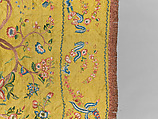 Palampore, Silk, embroidered with silk, Chinese, made for the European or American market