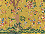 Palampore, Silk, embroidered with silk, Chinese, made for the European or American market