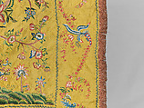 Palampore, Silk, embroidered with silk, Chinese, made for the European or American market