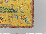 Palampore, Silk, embroidered with silk, Chinese, made for the European or American market