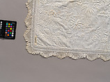 Stuffed and corded crib quilt, Linen, cotton: 