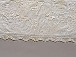 Stuffed and corded crib quilt, Linen, cotton: 