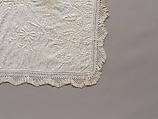 Stuffed and corded crib quilt, Linen, cotton: 