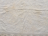 Stuffed and corded crib quilt, Linen, cotton: 