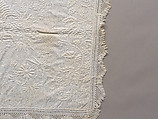 Stuffed and corded crib quilt, Linen, cotton: 