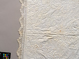 Stuffed and corded crib quilt, Linen, cotton: 