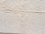 Stuffed and corded crib quilt, Linen, cotton: "whitework" stuffed and corded, probably English