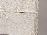 Stuffed and corded crib quilt, Linen, cotton: "whitework" stuffed and corded, probably English