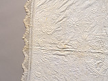 Stuffed and corded crib quilt, Linen, cotton: "whitework" stuffed and corded, probably English