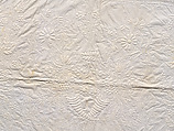 Stuffed and corded crib quilt, Linen, cotton: "whitework" stuffed and corded, probably English