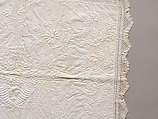 Stuffed and corded crib quilt, Linen, cotton: "whitework" stuffed and corded, probably English