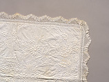 Stuffed and corded crib quilt, Linen, cotton: "whitework" stuffed and corded, probably English