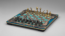 Astronomical chess set, Max Esser (German, Barth 1885–1945 Berlin), Silver, silver-gilt, ivory, ebony, marble, plaster, brass, beeswax, enamel, German, Berlin