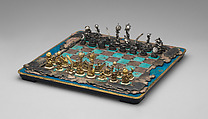 Astronomical chess set, Max Esser (German, Barth 1885–1945 Berlin), Silver, silver-gilt, ivory, ebony, marble, plaster, brass, beeswax, enamel, German, Berlin