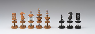 Chessmen (9), Wood, German