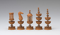 Chessmen (9), Wood, German