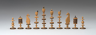 Chessmen (32), Wood, German