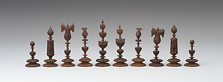 Chessmen (32), Wood, German, Bavaria