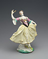 Dancer (one of a pair), Derby Porcelain Manufactory (British, 1751–1785), Soft-paste porcelain, British, Derby