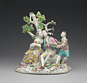 Lovers and clown, Derby Porcelain Manufactory (British, 1751–1785), Soft-paste porcelain, British, Derby