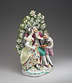 Lovers and clown, Derby Porcelain Manufactory (British, 1751–1785), Soft-paste porcelain, British, Derby