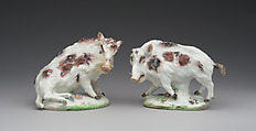 Pair of wild boars, Derby Porcelain Manufactory (British, 1751–1785), Soft-paste porcelain, British, Derby