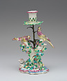 Candlestick, Bow Porcelain Factory (British, 1747–1776), Soft-paste porcelain, British, Bow, London