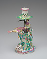 Candlestick, Bow Porcelain Factory (British, 1747–1776), Soft-paste porcelain, British, Bow, London