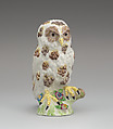 Owl, Bow Porcelain Factory British, Soft-paste porcelain, British, Bow, London