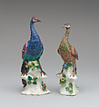 Peacock (one of a pair), Bow Porcelain Factory (British, 1747–1776), Soft-paste porcelain, British, Bow, London