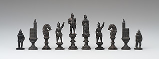 Chessmen (32), Cast iron, German