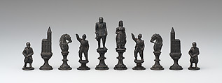 Chessmen (32), Cast iron, German