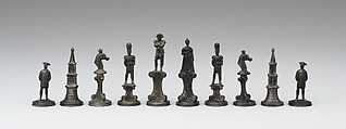 Chessmen (32), Iron, white and black, German