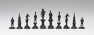 Chessmen (32), Iron, white and black, German