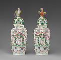 Covered vase for potpourri (one of a pair), Worcester factory (British, 1751–2008), Soft-paste porcelain, British, Worcester