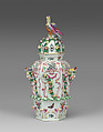 Covered vase for potpourri (one of a pair), Worcester factory (British, 1751–2008), Soft-paste porcelain, British, Worcester