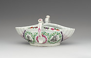 Sauceboat, Worcester factory (British, 1751–2008), Soft-paste porcelain, British, Worcester