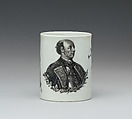 Mug with portrait of General John Manners (1721–1770), Marquis of Granby, Worcester factory (British, 1751–2008), Soft-paste porcelain, British, Worcester