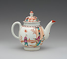 Teapot (part of a service), Lowestoft (British, 1757–ca. 1803), Soft-paste porcelain, British, Lowestoft