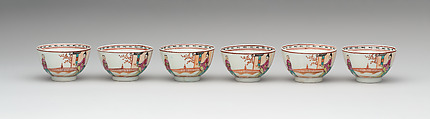 Cups (6) (part of a service), Lowestoft (British, 1757–ca. 1803), Soft-paste porcelain, British, Lowestoft