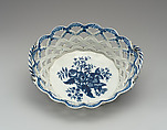 Dessert basket, Caughley Factory (British, ca. 1772–1799), Soft-paste porcelain, British, Caughley