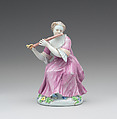 Woman with a flute, Longton Hall  British, Soft-paste porcelain, British, Longton Hall, Staffordshire