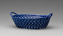 Basket dish, Salt-glazed stoneware, British, Staffordshire