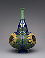 Vase with sunflowers, Rozenburg Plateelfabriek (1883–1917), Glazed earthenware, Dutch, The Hague
