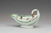Sauceboat (one of a pair), Possibly Worcester factory (British, 1751–2008), Soft-paste porcelain, British, possibly Worcester or Bow, London